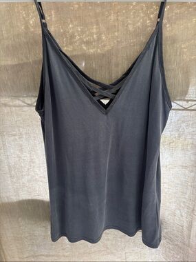 Black Crisscross V-Neck Cami Top